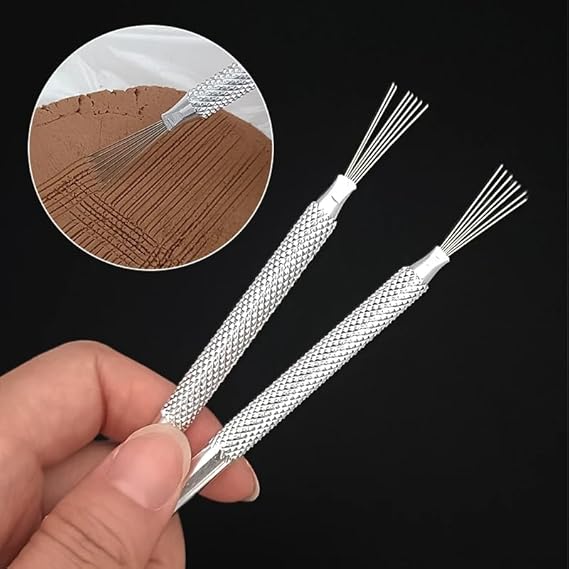 7 Pin Feather Wire Texture Ceramics Tools Polymer Clay Sculpting Modeling Tool DIY Pottery Brush Pottery Tools