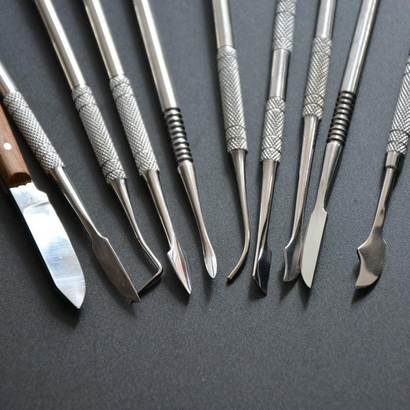 10 Pcs Wax Carving Tools - Stainless Seel Double-Headed Wax Carvers Set with Storage Bag
